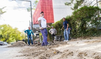 La Comuna implementa la construccin de veredas sobre distintos paseos