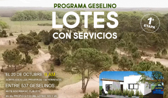 SE VIENE EL PRIMER SORTEO DEL PROGRAMA GESELINO LOTES CON SERVICIOS