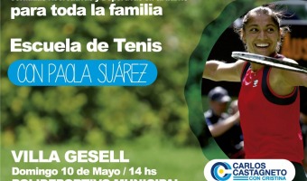Escuela de tenis con Paola Suárez en Villa Gesell