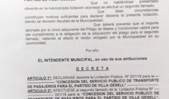 Nuevo llamado a licitacin del servicio de colectivos