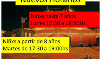 NUEVOS HORARIOS DEL TALLER DE CIRCO