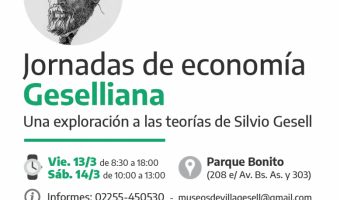 LAS PRIMERAS JORNADAS DE ECONOMA GESELLIANA SE REALIZARN EN PARQUE BONITO