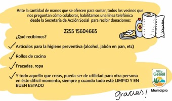 NUEVA LINEA TELEFNICA DE ACCIN SOCIAL PARA RECIBIR DONACIONES