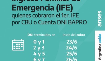 CRONOGRAMA DE PAGOS DEL SEGUNDO INGRESO FAMILIAR DE EMERGENCIA (IFE)