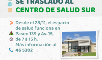 EL VACUNATORIO SE TRASLAD AL CENTRO DE SALUD SUR