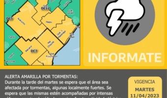 ALERTA POR TORMENTAS PARA VILLA GESELL Y LA REGIN