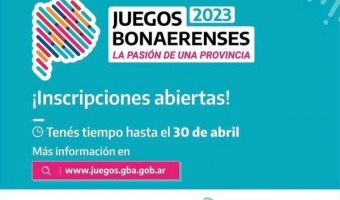 JUEGOS BONAERENSES 2023: EL 30 DE ABRIL CIERRAN LAS INSCRIPCIONES