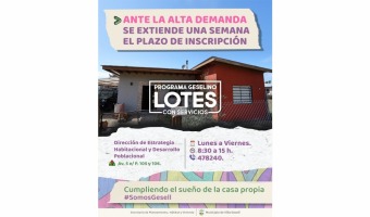 TODAVA TENES TIEMPO PARA INSCRIBIRTE A LOTES CON SERVICIOS