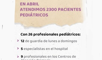 EN ABRIL ATENDIMOS 2300 PACIENTES PEDITRICOS