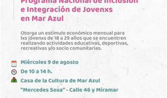 JORNADA DE INSCRIPCIN AL PROGRAMA NACIONAL DE INCLUSIN E INTEGRACIN DE JOVENXS EN MAR AZUL