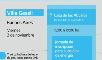 MAANA LLEGA LA JORNADA DE INSCRIPCIN A LOS SUBSIDIOS NACIONALES DE ENERGA EN LA CASA DE LOS ABUELOS