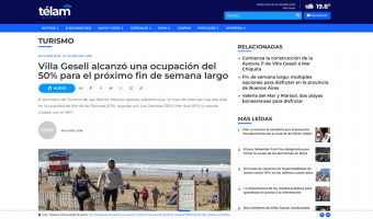 VILLA GESELL COMO UNO DE LOS DESTINOS TURSTICOS MS ELEGIDOS EN MEDIOS NACIONALES