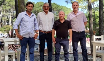 GUSTAVO BARRERA RECIBI A LOS INTENDENTES DE MADARIAGA, MAR CHIQUITA Y PINAMAR