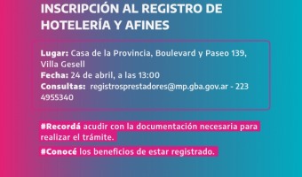 JORNADA DE INSCRIPCIN AL REGISTRO DE HOTELERA Y AFINES