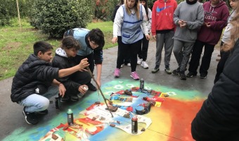 COMENZ LA INTERVENCIN ARTSTICA EN EL PLAYN DEL MUSEO DEL VETERANO DE MALVINAS LIVIO COSSIANI