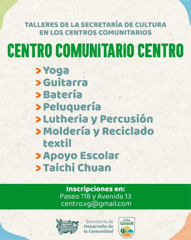 INSCRIPCIONES ABIERTAS PARA LOS TALLERES EN LOS CENTROS COMUNITARIOS ...