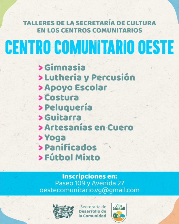INSCRIPCIONES ABIERTAS PARA LOS TALLERES EN LOS CENTROS COMUNITARIOS ...