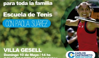 Escuela de tenis con Paola Surez en Villa Gesell