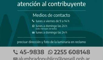 MEDIOS DE ATENCIN PARA RECLAMOS DE ALUMBRADO PBLICO