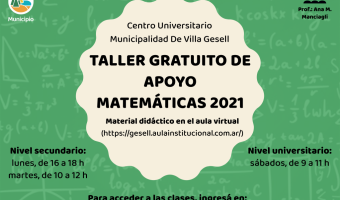 SE BRINDAN TALLERES GRATUITOS DE APOYO EN MATEMTICAS