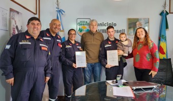 EL INTENDENTE DISTINGUI A DOS BOMBEROS GESELINOS POR SU DESTACADA PARTICIPACIN EN LAS OLIMPIADAS BOMBERILES