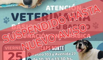 25/7: SE SUSPENDE LA JORNADA DE ATENCIN VETERINARIA