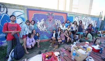 Muralismo colectivo en el cierre de ao del Taller de Grfica Experimental!