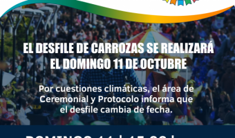 EL DESFILE DE CARROZAS SE REALIZAR� EL DOMINGO 11 DE OCTUBRE
